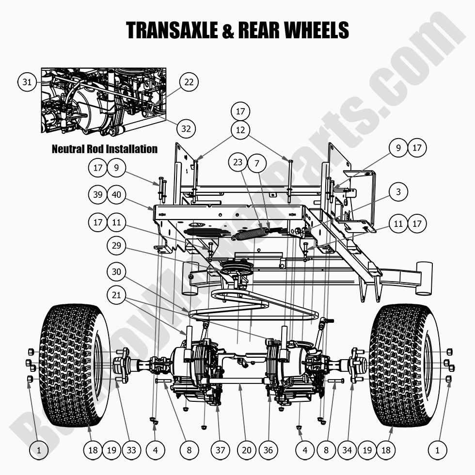 2576 - Bad Boy Mower Parts Lookup > 2021 > MZ & MZ Magnum > Transaxle & Rear Wheels